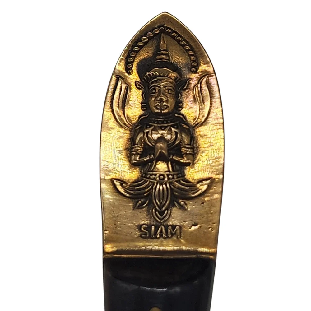 Vintage SIAM Bangkok Thailand 14 pcs Bronze Brass Silverware Utensil Desert Set